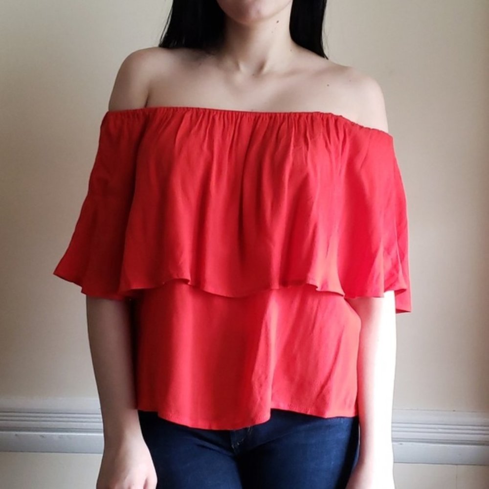 Holding Horses Maya Off the Shoulder Red Top XS
